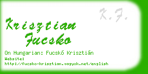 krisztian fucsko business card